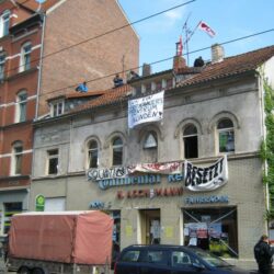 Schon 2013 protestierten Hausbesetzer in der Limmerstraße gegen die steigenden Mieten