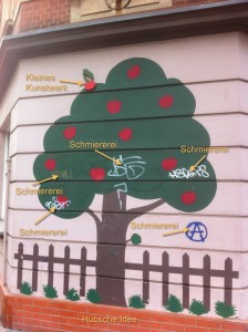 Apfelbaum in der Pavillonstraße - Ist das Kunst oder kann das weg?