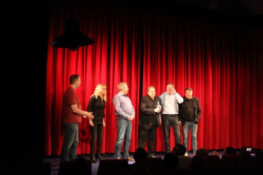 Niko Ostermann, Sabine Bulthaup, Dietmar Wischmeyer, Oliver Kalkofe, Andreas Liebold und Asso Richter (vlnr)