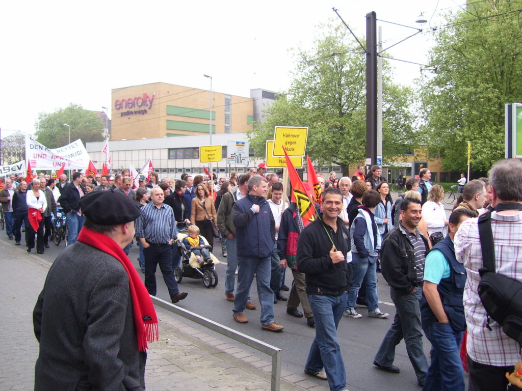 Egon Kuhn bei der Demo gegen Rechts am 1. Mai 2009