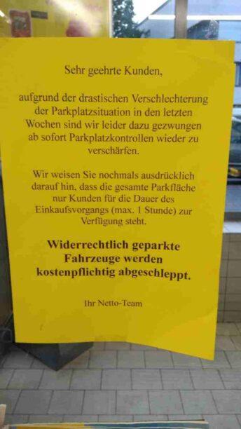 Netto Eingangstür Schild