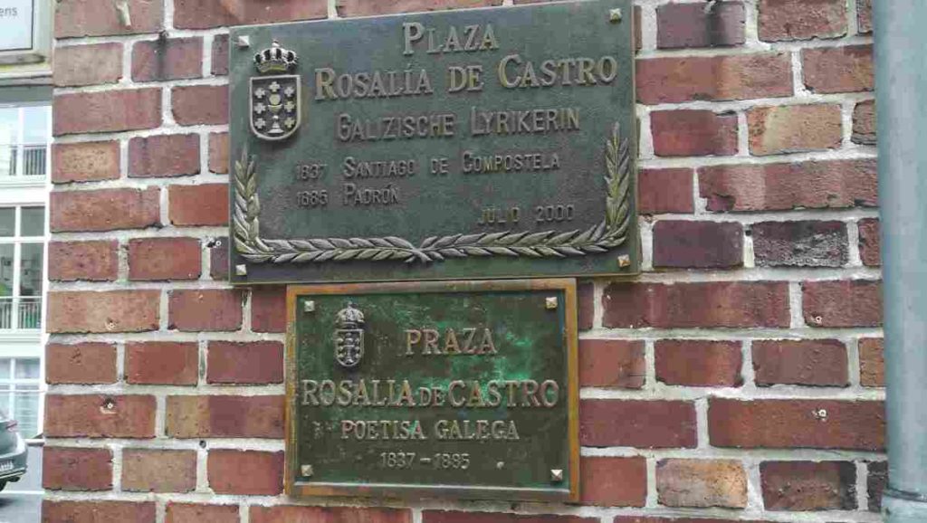 Gedenkschild Plaza de Rosalia des Castro