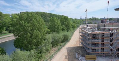 Wohnen, arbeiten und einkaufen am Leineabstiegskanal: die Baufelder eins bis drei der künftigen Wasserstadt Limmer.