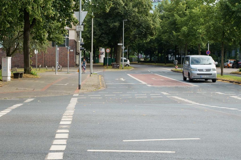 Blick auf den Radweg
