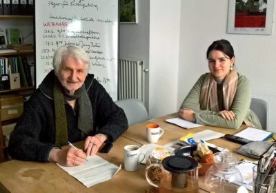 Das Gesicht des BUND in Linden: Gerd Wach mit Praktikantin Hanna Setzkorn. 