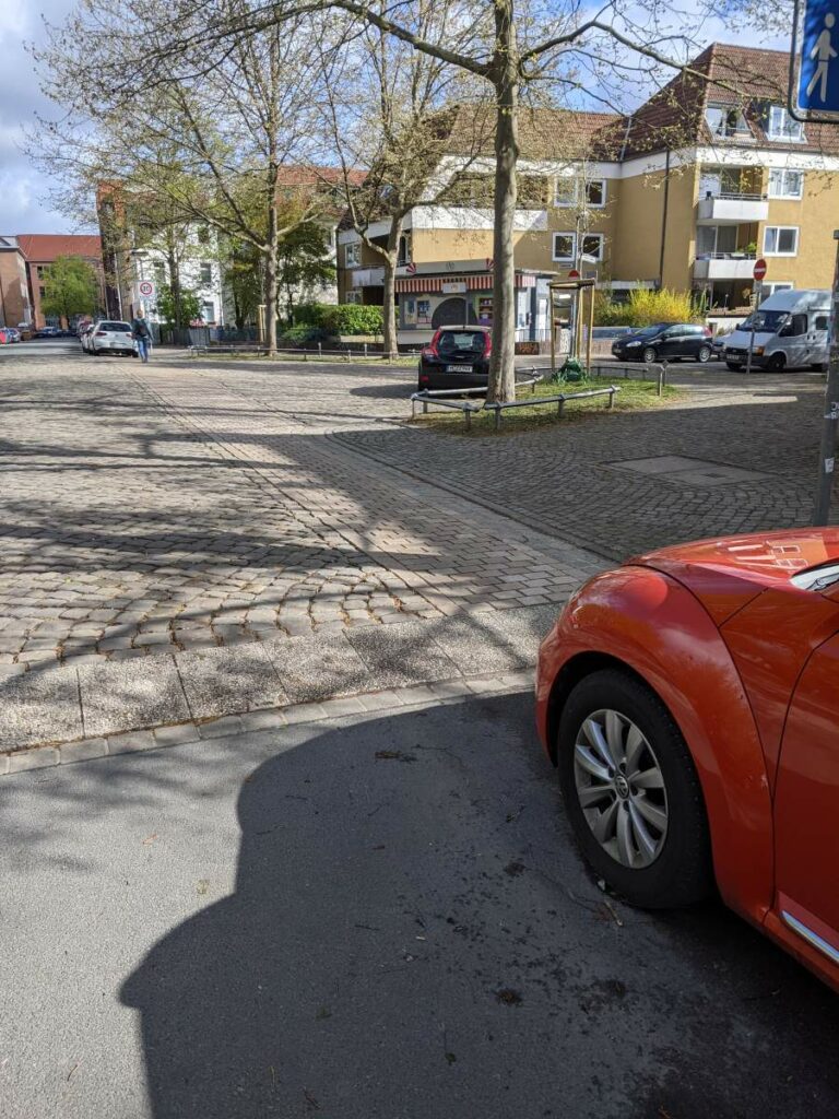 Auffahrt zum Radstreifen
