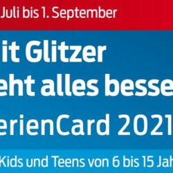 Feriencard 2021 mit Glitzer