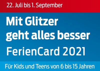 Feriencard 2021 mit Glitzer