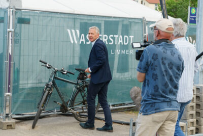 Stadtbaurat Thomas Vielhaber kam mit dem Rad