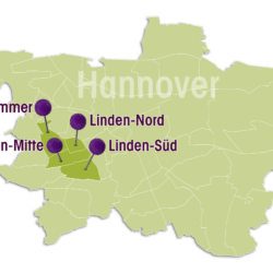 Die vier Stadtteile im Stadtbezirk Linden-Limmer