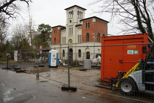 Wasserkunst Baustelle, Frontansicht Wasserkunst 18.02.23