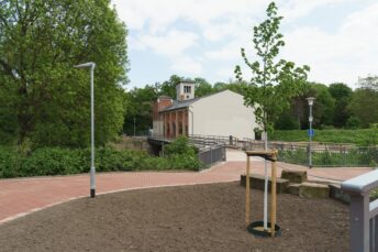 Brücke Wasserkunst barrierefreier Aufgang Rampe