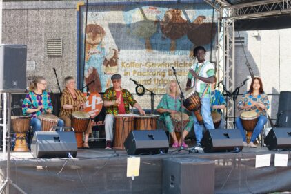 Lust auf Linden-Süd 2023 Bühne Trommler