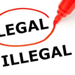 Mit einem Stift wird der Begriff „legal“ ausgewählt