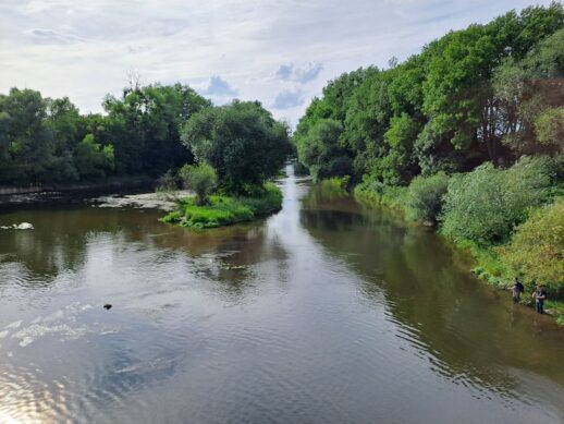 Blick von der Wasserkunst ötlich auf die Leine