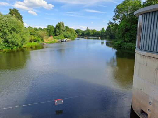 Blick von der Wasserkunst westlich auf die Leine