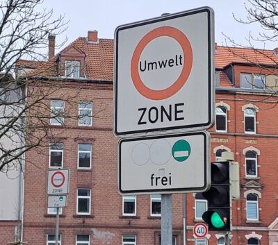 Schild Umweltzone Höhe Hanomagstraße