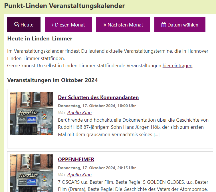 Veranstaltungskalender