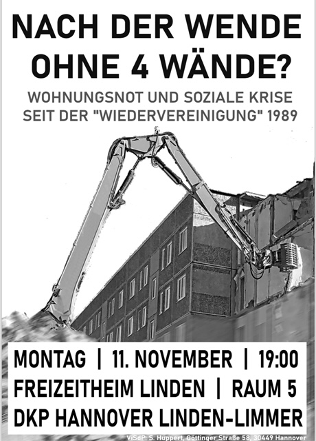 NACH DER WENDE OHNE 4 Wände? Wohnungsnot und soziale Krise seit der „Wiedervereinigung" 1989