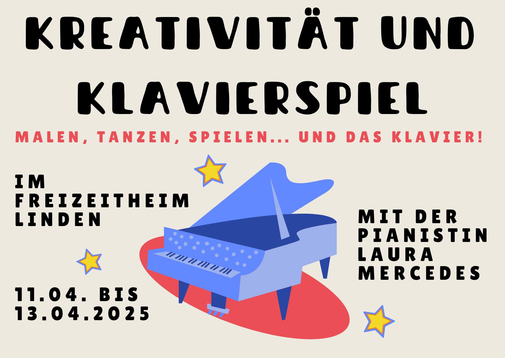 Kreativität und Klavierspiel - Einzelunterricht, Workshops und Laborkonzerte