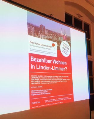 Einladungsplakat Bezahlbar Wohnen in Linden-Limmer?