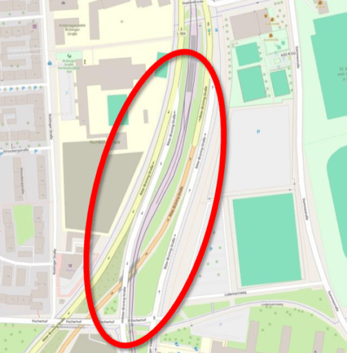 Erneuerungsmaßnahmen Stadionbrücke bis Überfahrt Fischerhof