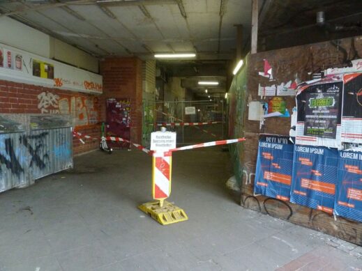 Gesperrte Durchfahrt Ihme-Zentrum Ihmeseite