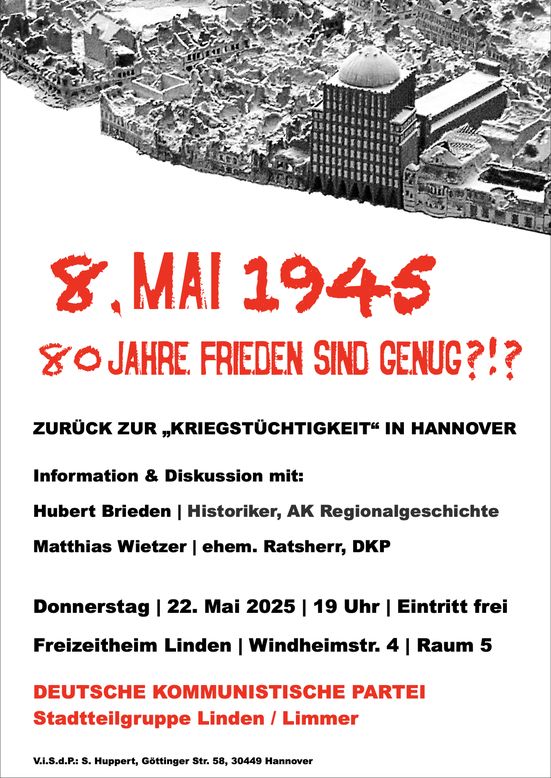 8. Mai 1945: 80 Jahre Frieden sind genug?