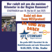 Fahrrad-Sternfahrt zum Radfest mit ADFC und WESTprotest