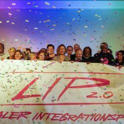 Lipi mit LIP-Banner auf der Bühne am 18.01.2020
