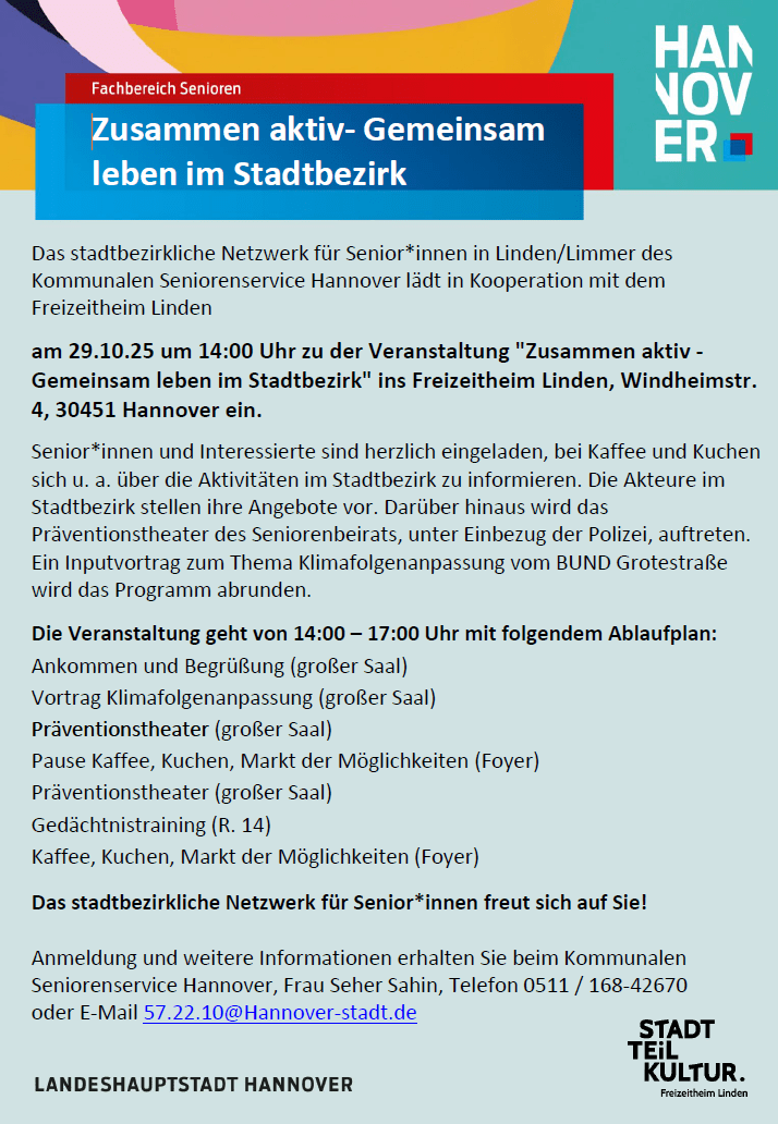 "Gemeinsam aktiv - Leben im Stadtbezirk Linden-Limmer"