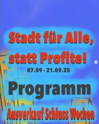 Programm Ausverkauf-Schluss-Wochen