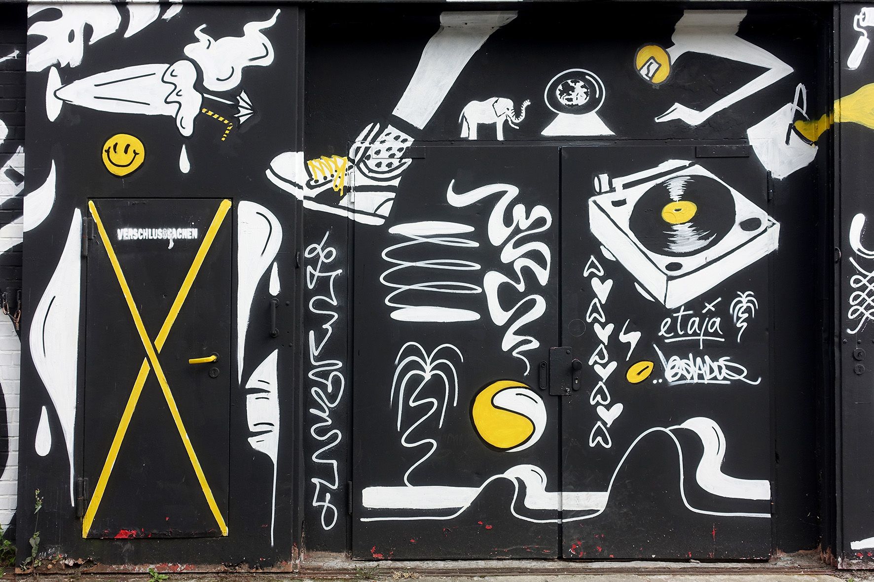 Schwarz-weiß Graffiti