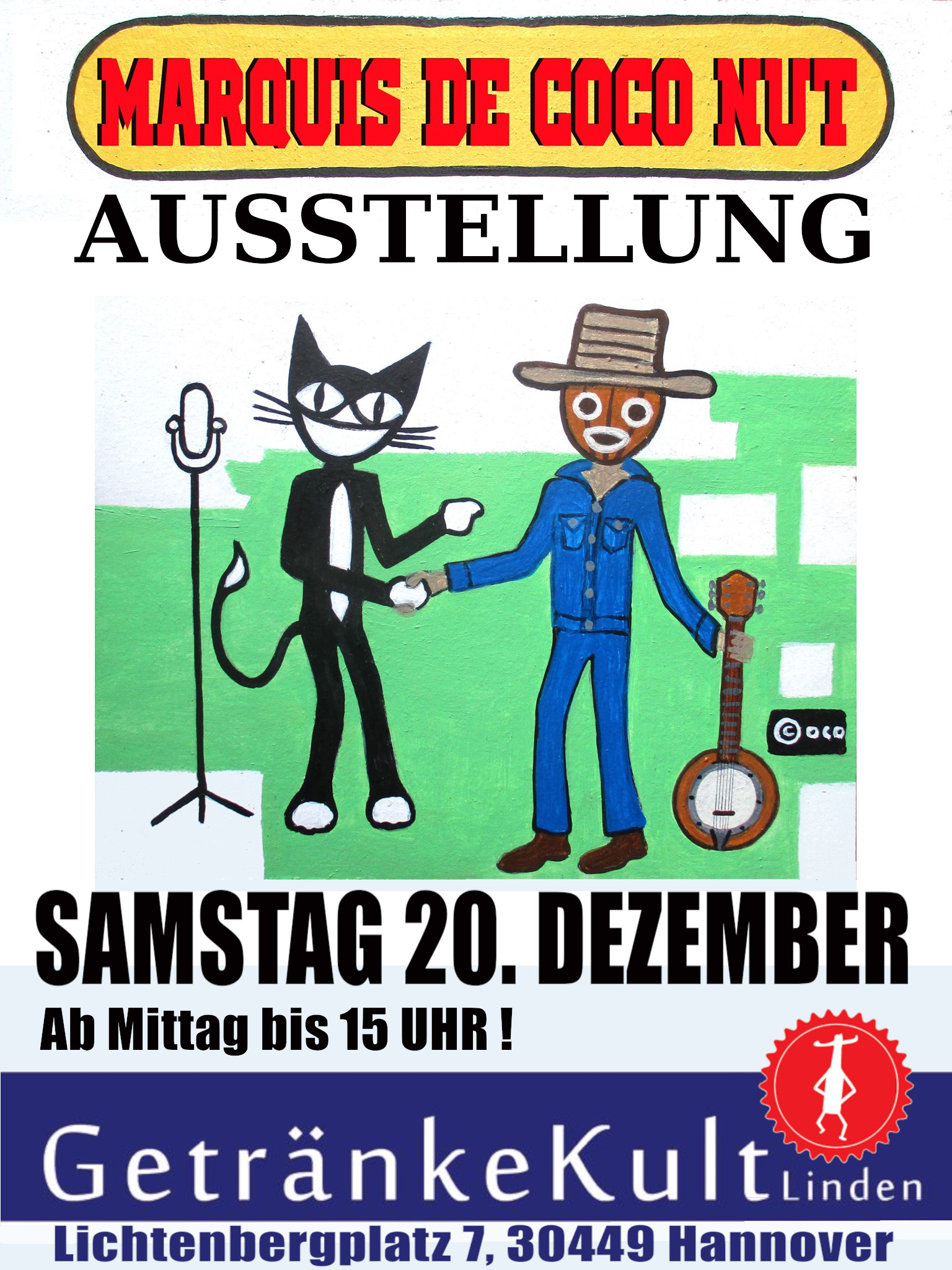 POP-UP-Ausstellung mit dem MARQUIS DE COCONUT im GetränkeKult Linden