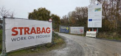 Strabag-Baustellenschild