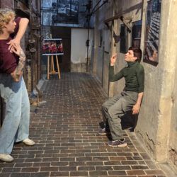 Davide Sioni (r) und Jakob Schuir mit ihrer Performance im Kesselhaus