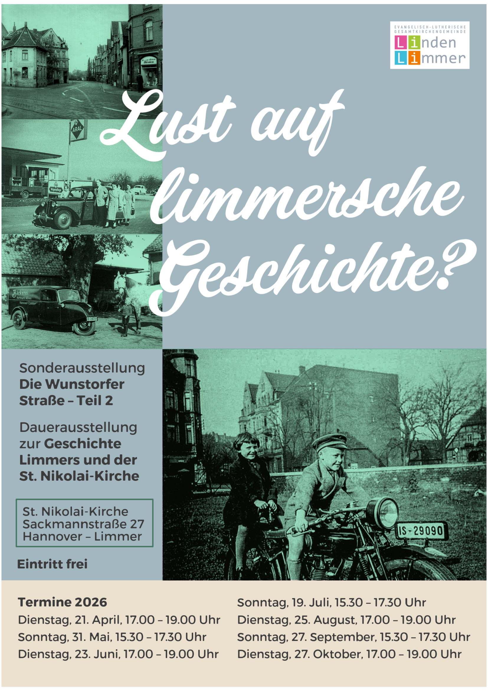Stadtteilhistorische Ausstellung auf der Kirchenempore St. Nikolai Limmer