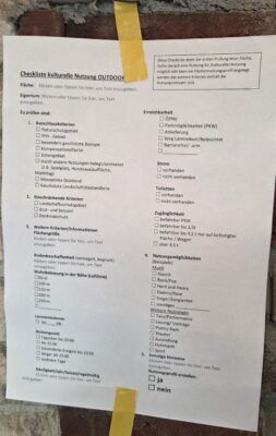 Checkliste "Kulturelle Nutzung Outdoor"