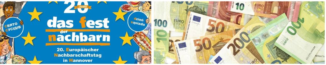 Logo Stadt und Euro-Scheine